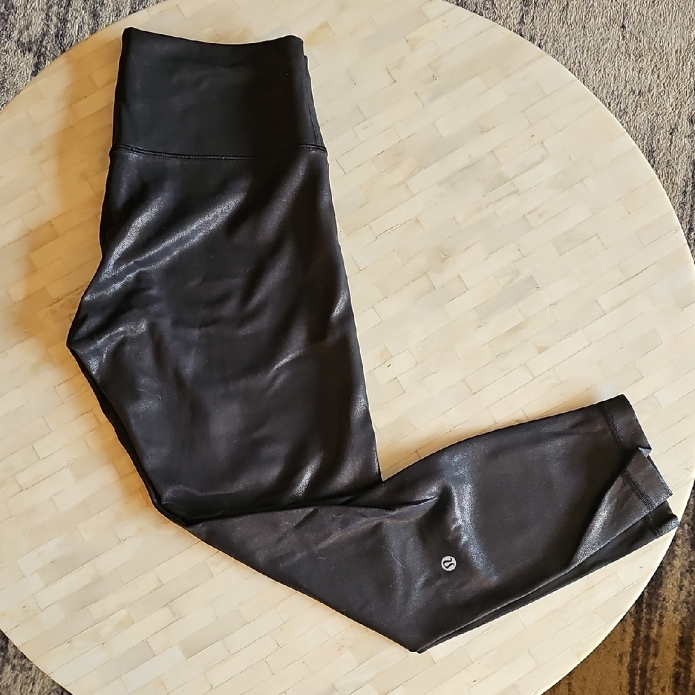 Lululemon Black High-Waist Faux Leather Leggings